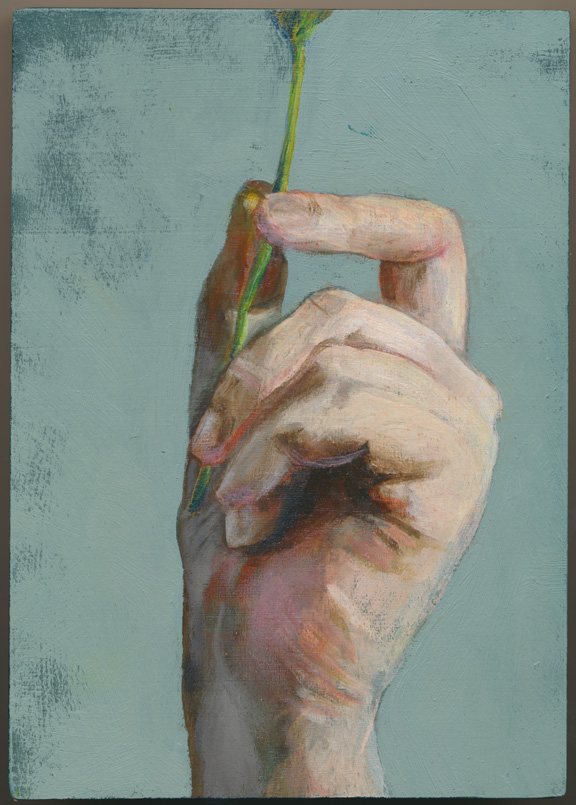 Zinnia, 5" x 7", oil on panel, 2024