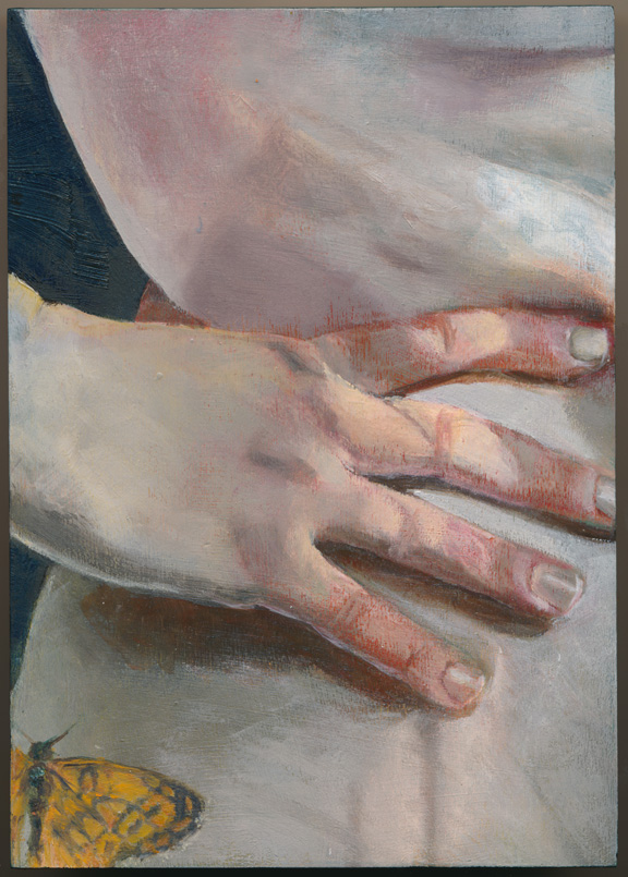 Variegated Fritillary, 5" x 7", oil on panel, 2024